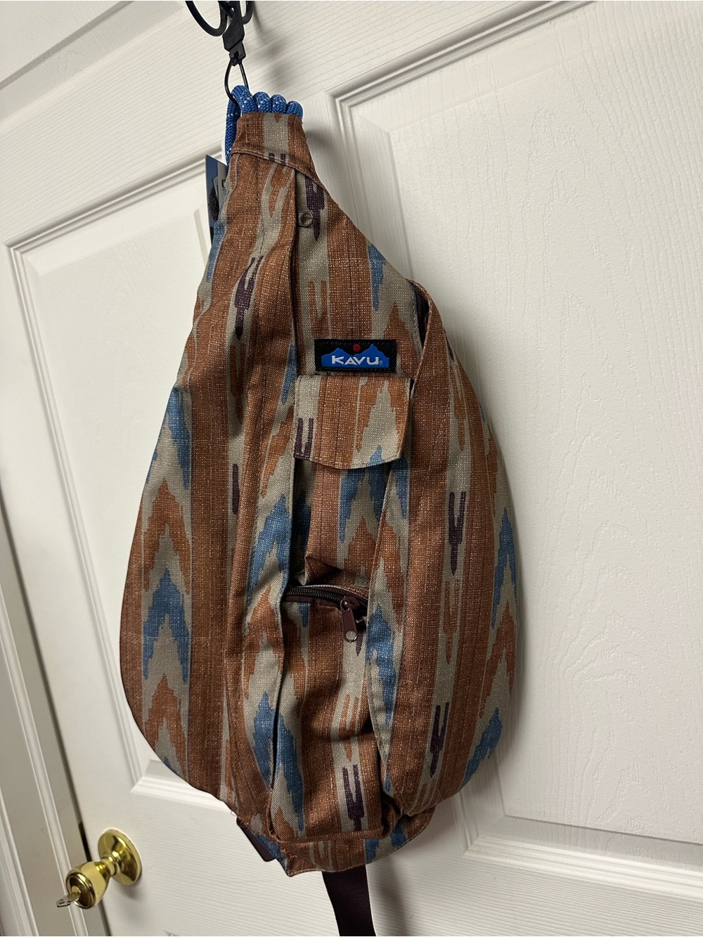 KAVU Brown & Blue Patterned Sling Bag